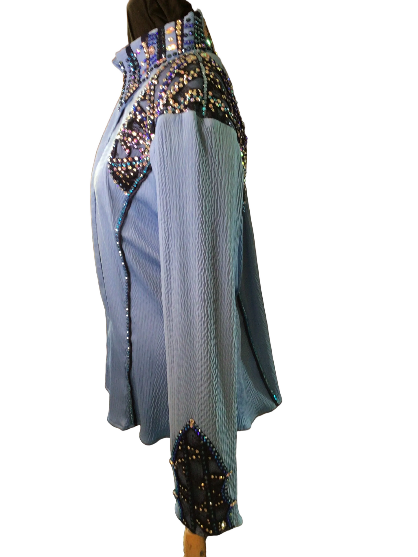 XXL Sky Blue Textured Lycra with Navy Accents