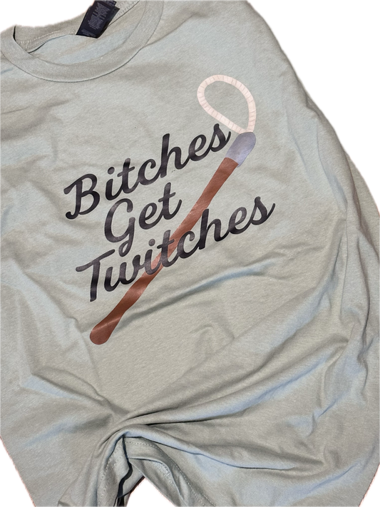 T-Shirt "Twitches" LARGE in sage green
