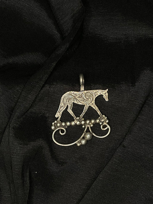 Silver By Wanda #7 Western Horse silver pendant