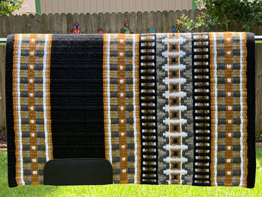 B577 Oversized Saddle Blanket Black, Indian Tan, Sheep Skin, Raw Umber, Ash, Charcoal