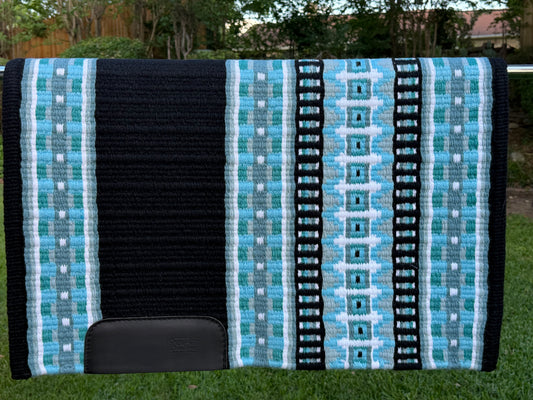 B540 Oversized Saddle Blanket Black, White, Aqua, Niagara, Denim, Soft Teal