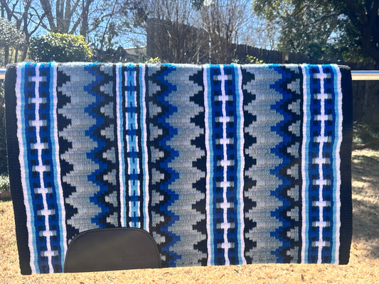 B133 Oversized Saddle Blanket black, white, royal blue, aqua blue, niagria, periwinkle