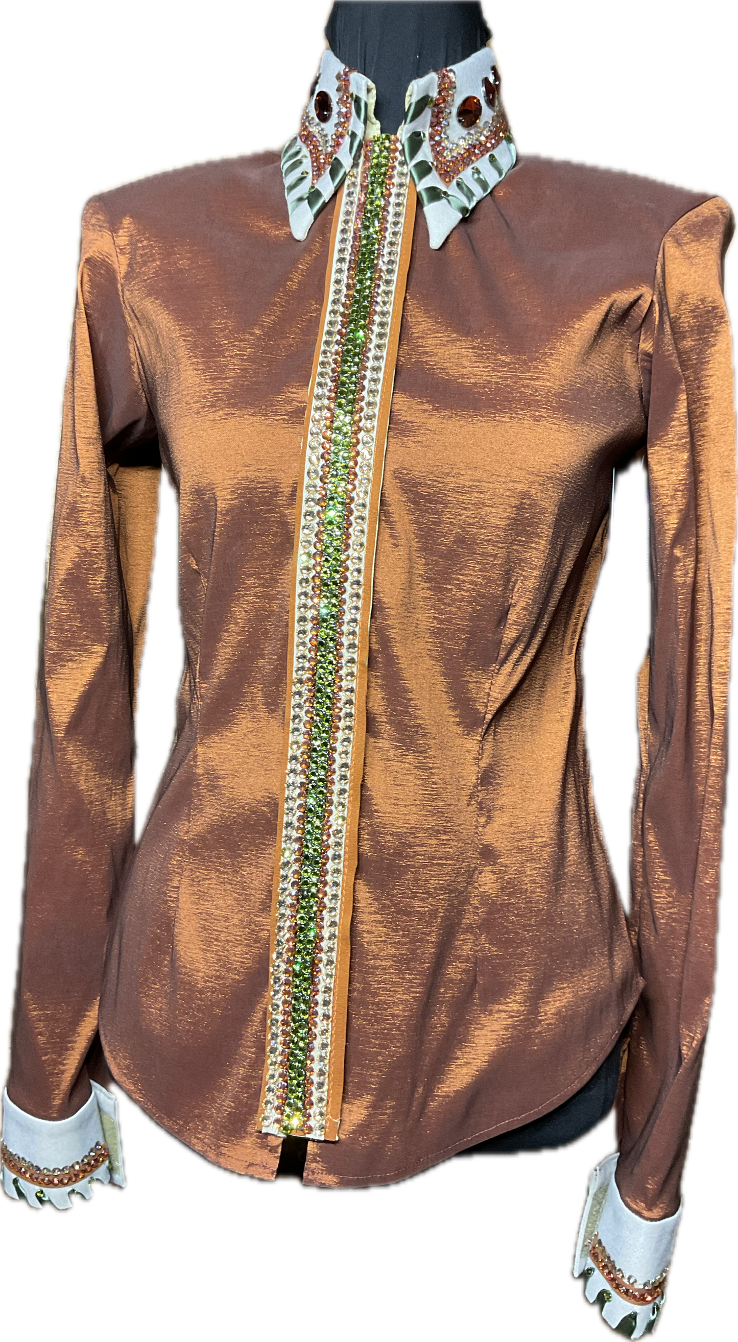 Small Stretch Taffeta Copper, Tan and Olive Green