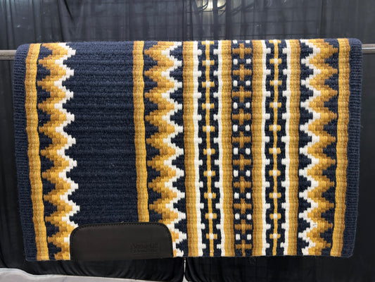 B590 Oversized Saddle Blanket Navy, White, Indian Tan, Raw Umber