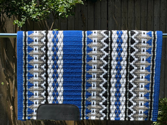 B512 Oversized Saddle Blanket Bright Royal Blue, White, Black, Ash, Charcoal, Matte Metallic Silver