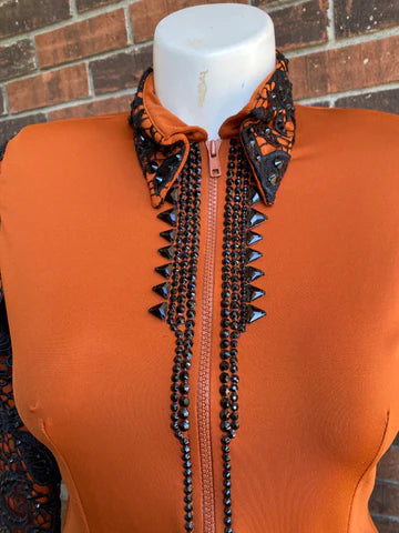 Size Large Rust with lace sleever overlay