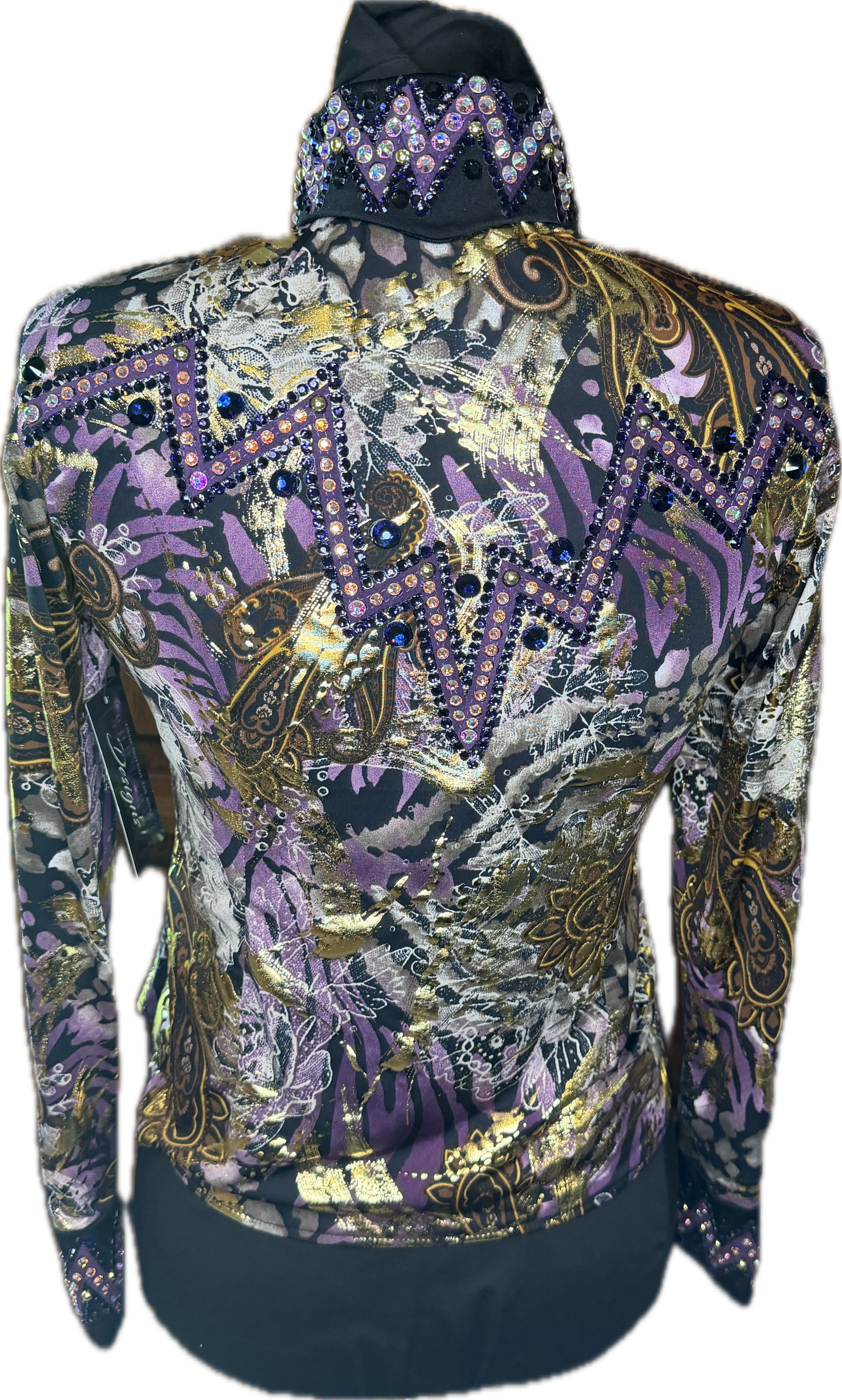 Youth Stretch Lycra Day Shirt Purple and Gold Size 14