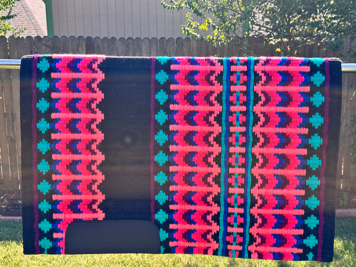 B423 Oversized Saddle Blanket Black, Burgundy, Teal, Royal Blue, Neon Pink, Peach, Dark Coral