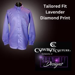 ***PRE SALE***Cowboy Couture Men's Shirt - Lavender Diamond Print