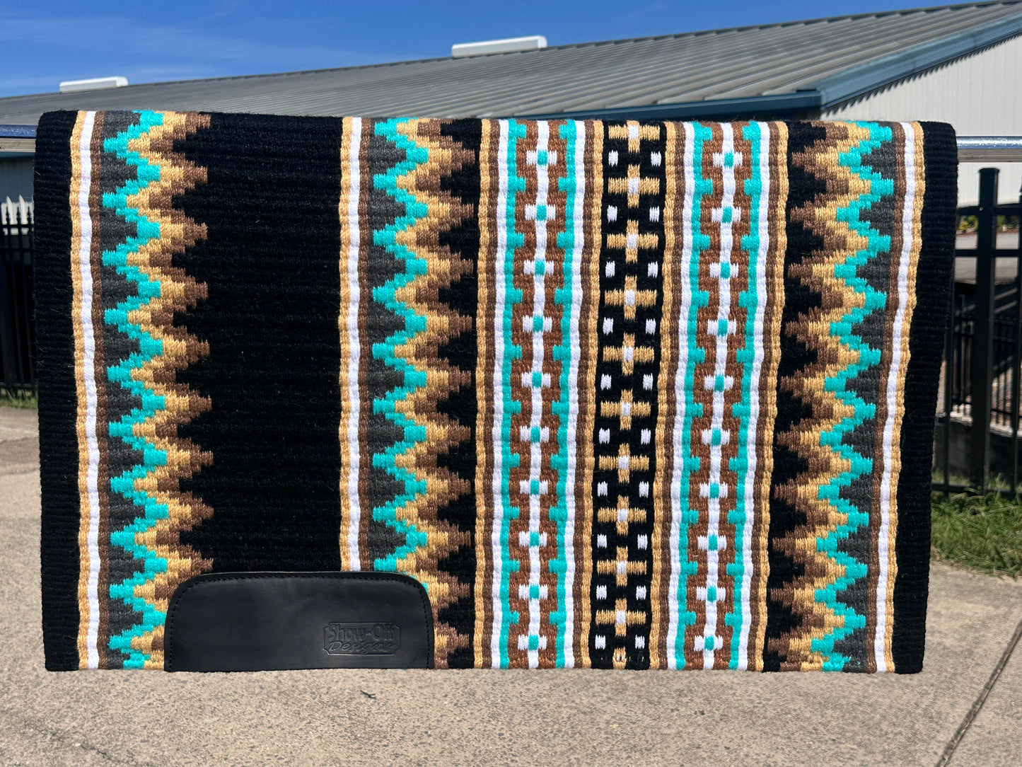 B415 Oversized Saddle Blanket Black, White, Mint Green, Raw Umber, Sheep Skin, Charcoal