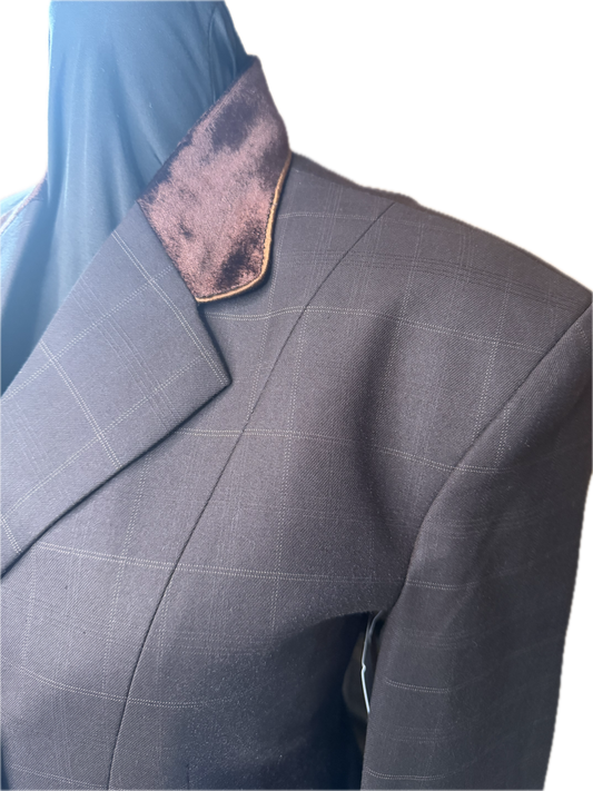 *38 Bust* Brown Plaid with Brown Velvet Collar