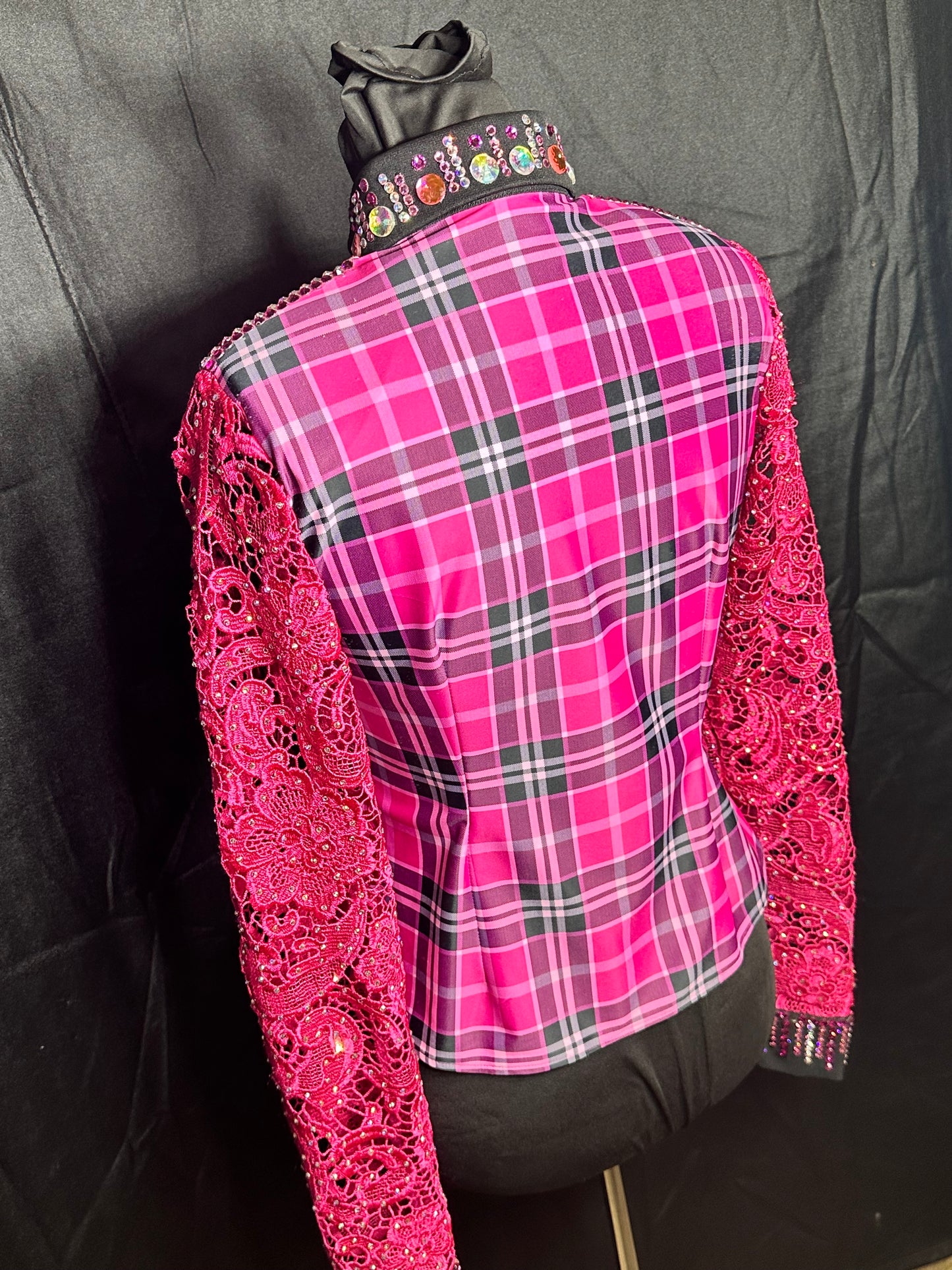 Adult Pink Plaid All-day shirt kids large/adult XS