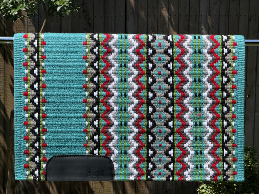 B523 Oversized Saddle Blanket Soft Turquoise, Tibetan Red, White, Charcoal, Ash, Black, Lime Green