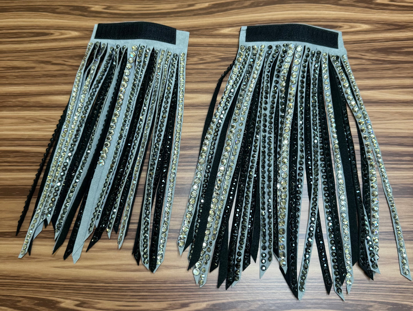 Extra Small Vest Set black and grey with matching day shirt. vest has detachable fringe