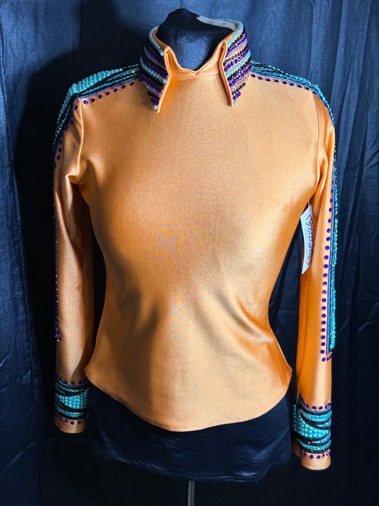 Size small day shirt back zip orange and mints