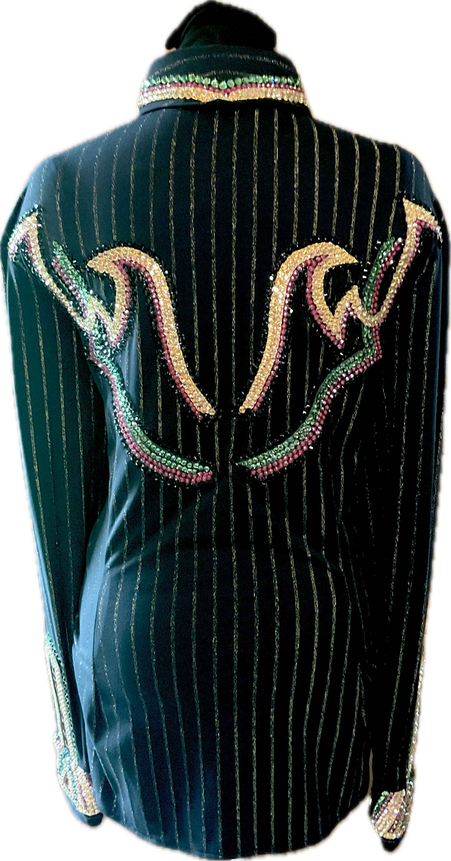XL Black Vest Set with Burgundy, Rose Gold and Olive Green