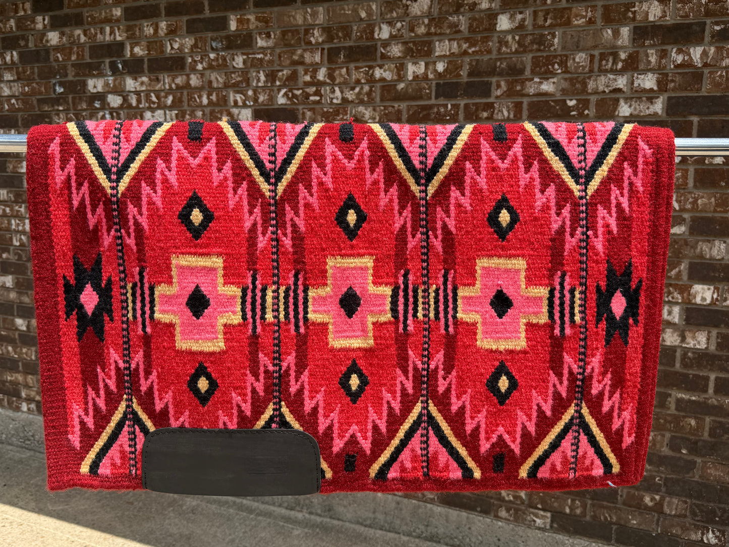 a118 Ranch Oversized Saddle Blanket Tibetan Red, Dark Coral, Sache Pink Black, Sheep Skin