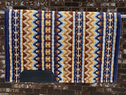 B491 Oversized Saddle Blanket Navy, Indian Tan, Sky Blue, Raw Umber, Seductive Honey