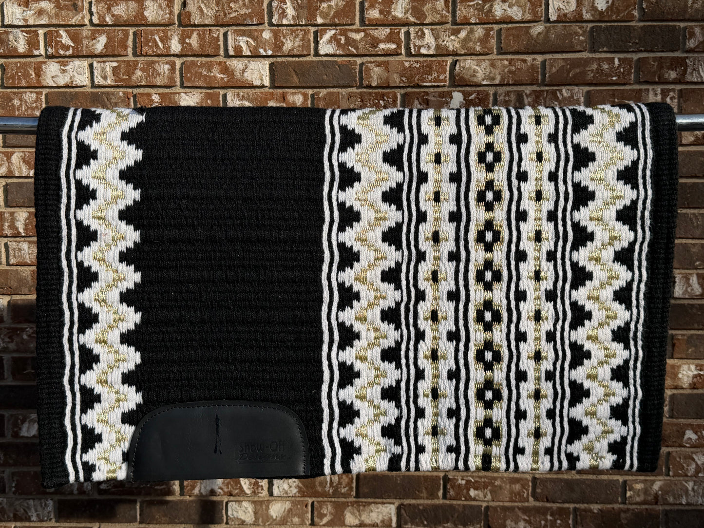 B467 Oversized Saddle Blanket Black, White, Matte Metallic Gold