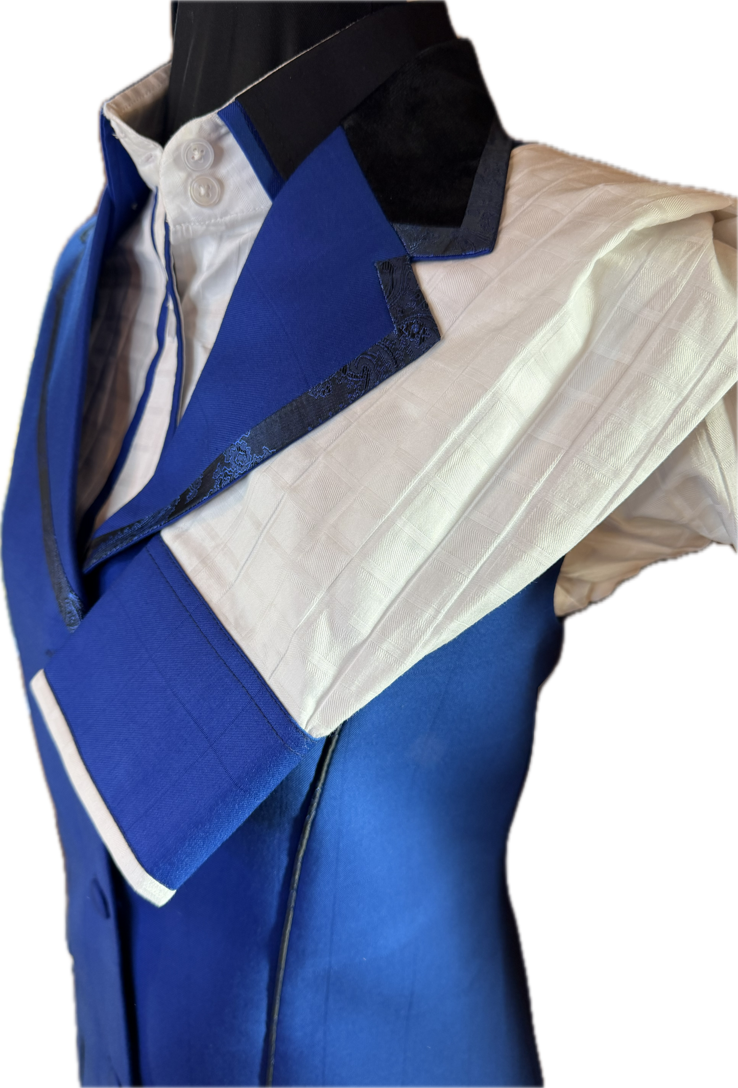 *36 Bust* Vest Set * Royal Blue Plaid with Matching White Shirt