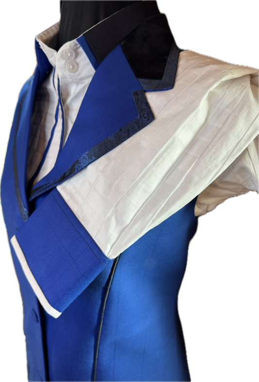 *36 Bust* Vest Set * Royal Blue Plaid with Matching White Shirt