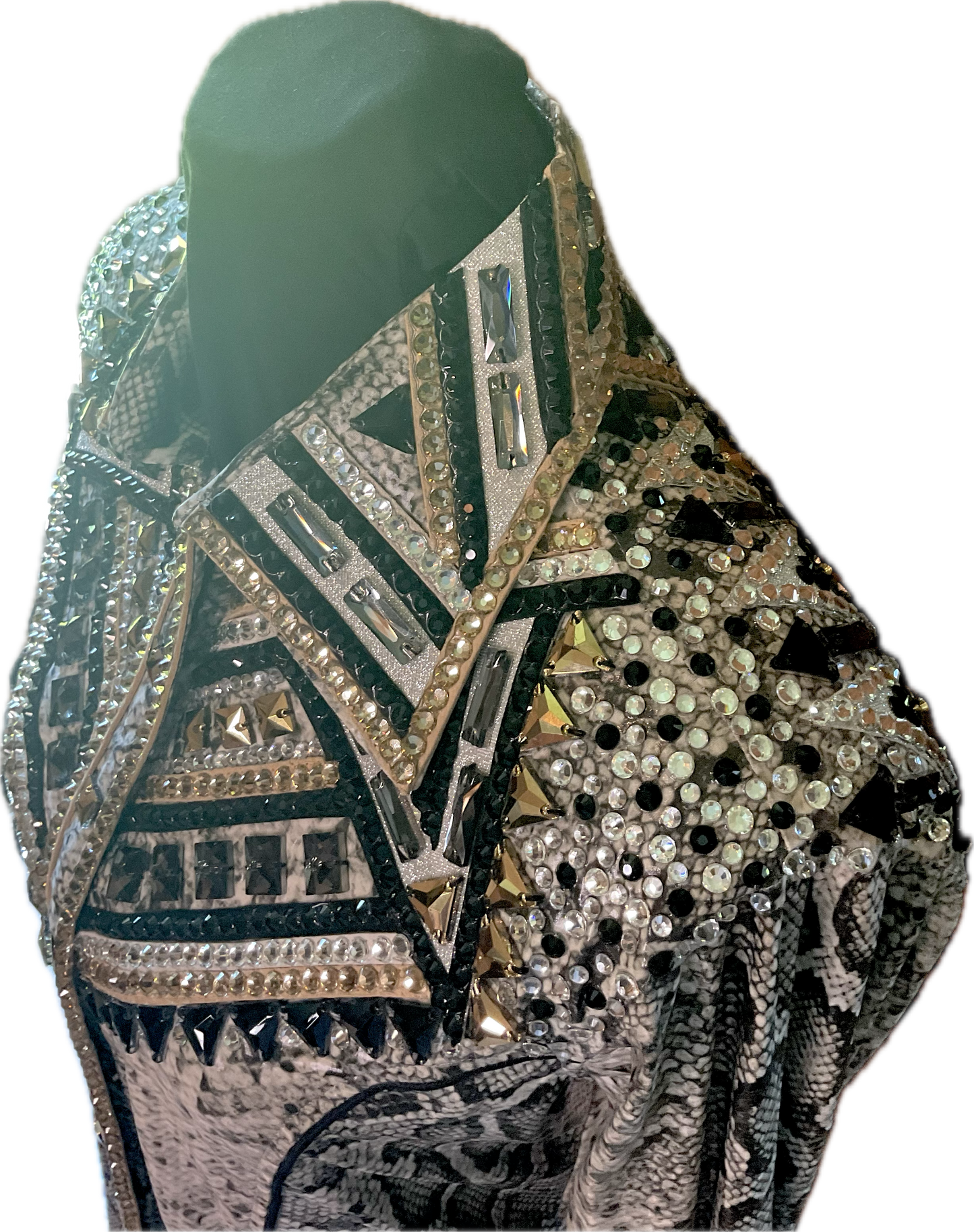 Size Large Animal Printed Lycra Day Shirt with Rose Gold and Silver Detail