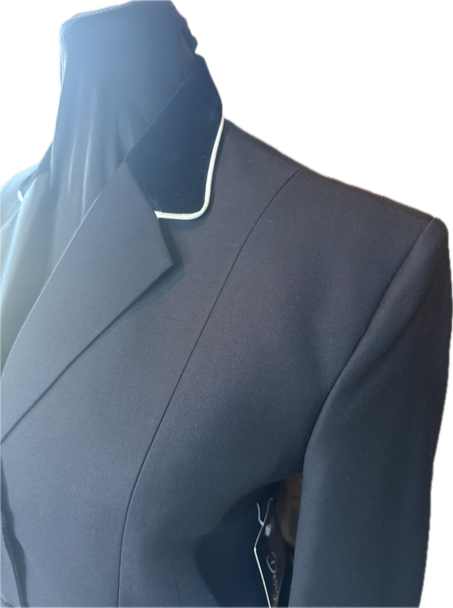 *38 Bust* Black with White Piping