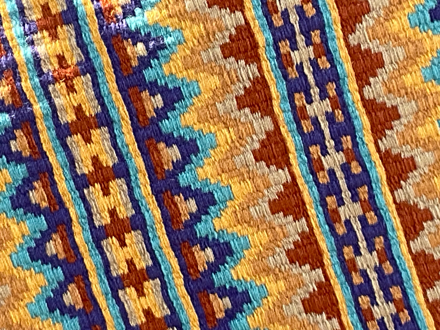 781 Oversized Saddle Blanket Show Purple, Caramel, Seductive Honey, Gold, Rust, Soft Turquoise