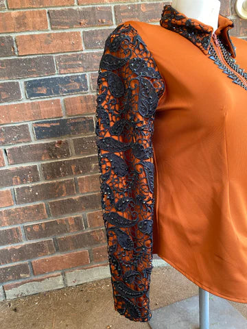 Size Large Rust with lace sleever overlay