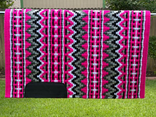 B576 Oversized Saddle Blanket Neon Pink, Black, White, Matte Metallic Charcoal, Matte Metallic Silver