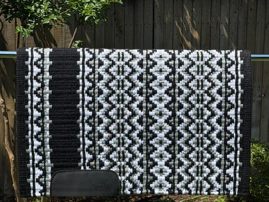 B525 Oversized Saddle Blanket Show Black, Whtie, Matte Metallic Silver