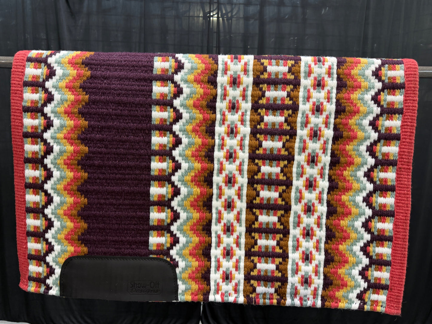 B599 Oversized Saddle Blanket Coral, Aubergine, Light Sage Green, White, Seductive Honey, Caramel