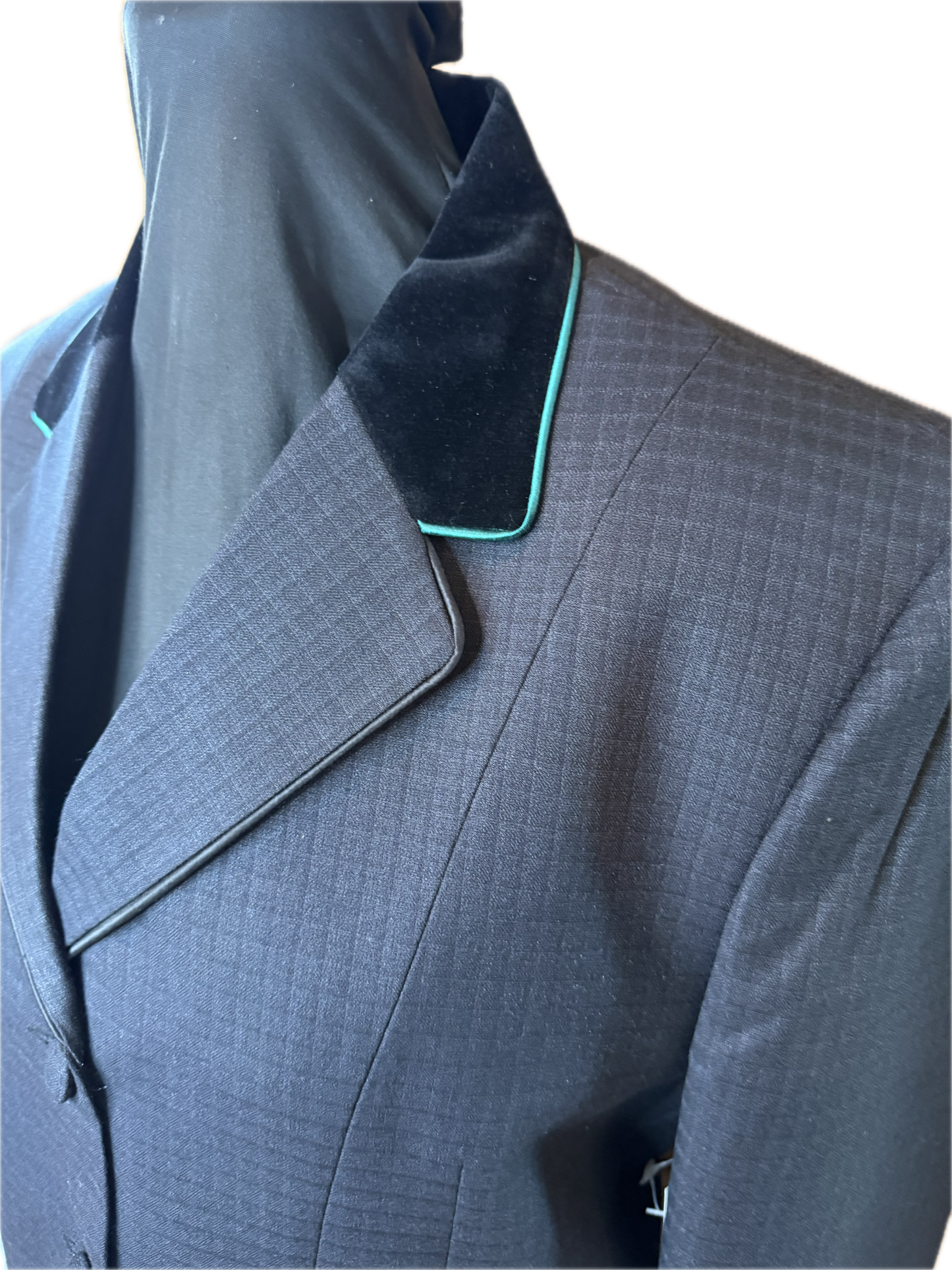 *42 Bust* Dark Charcoal Mini Box with Teal Piping