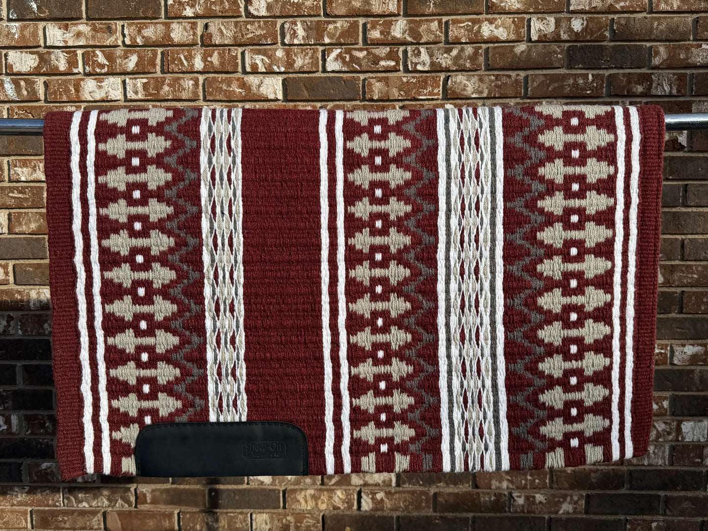 B468 Oversized Saddle Blanket Maroon, White, Ash, Charcoal