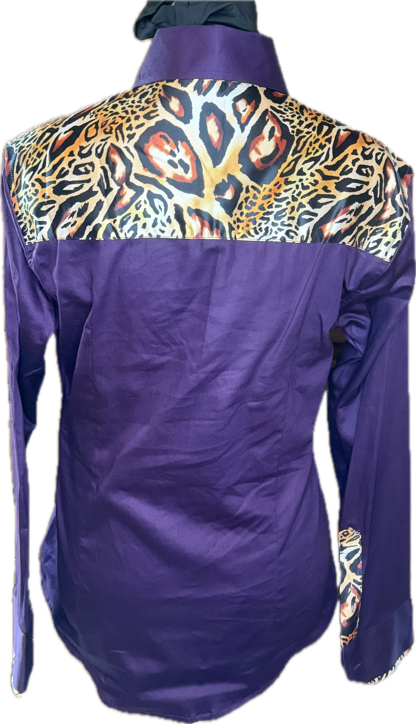 Cheetah Western Ladies Shirt Plum