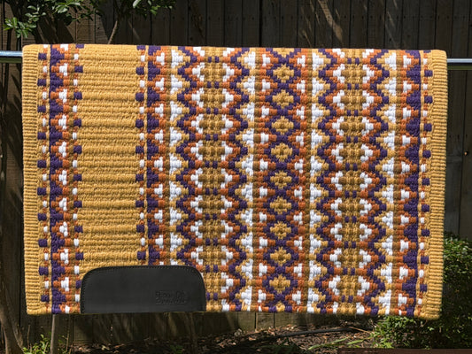 B527 Oversized Saddle Blanket Show Indian tan, Show Purple, White, Rust, Raw Umber