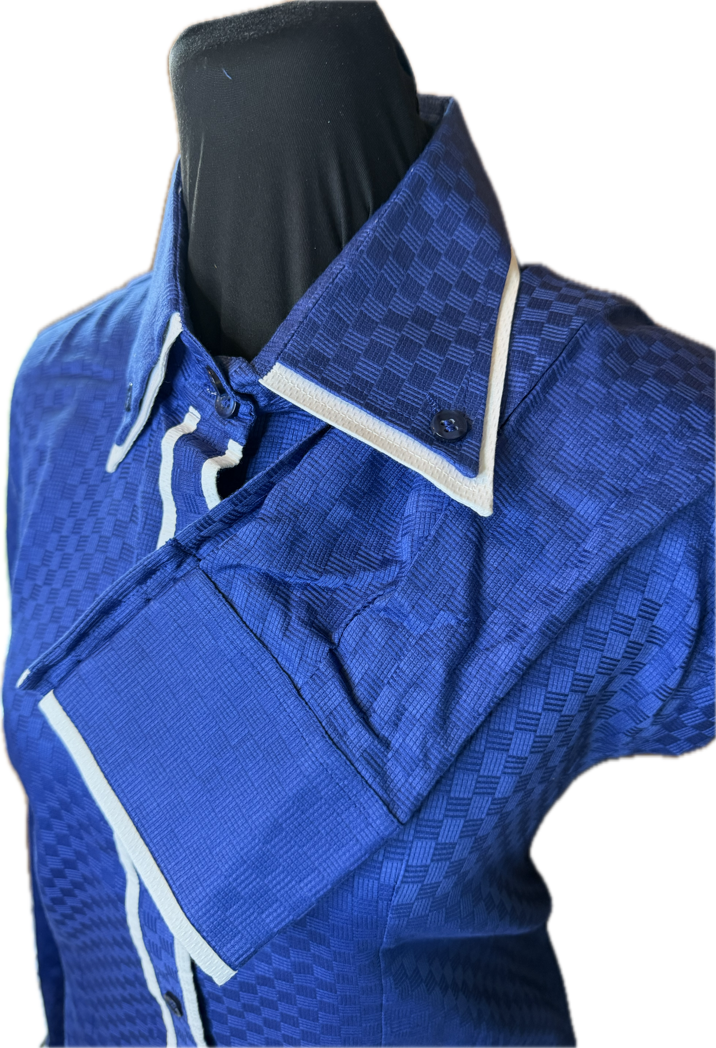 *42 Bust* Vest Set *Navy Blue Plaid with Navy Blue Shirt