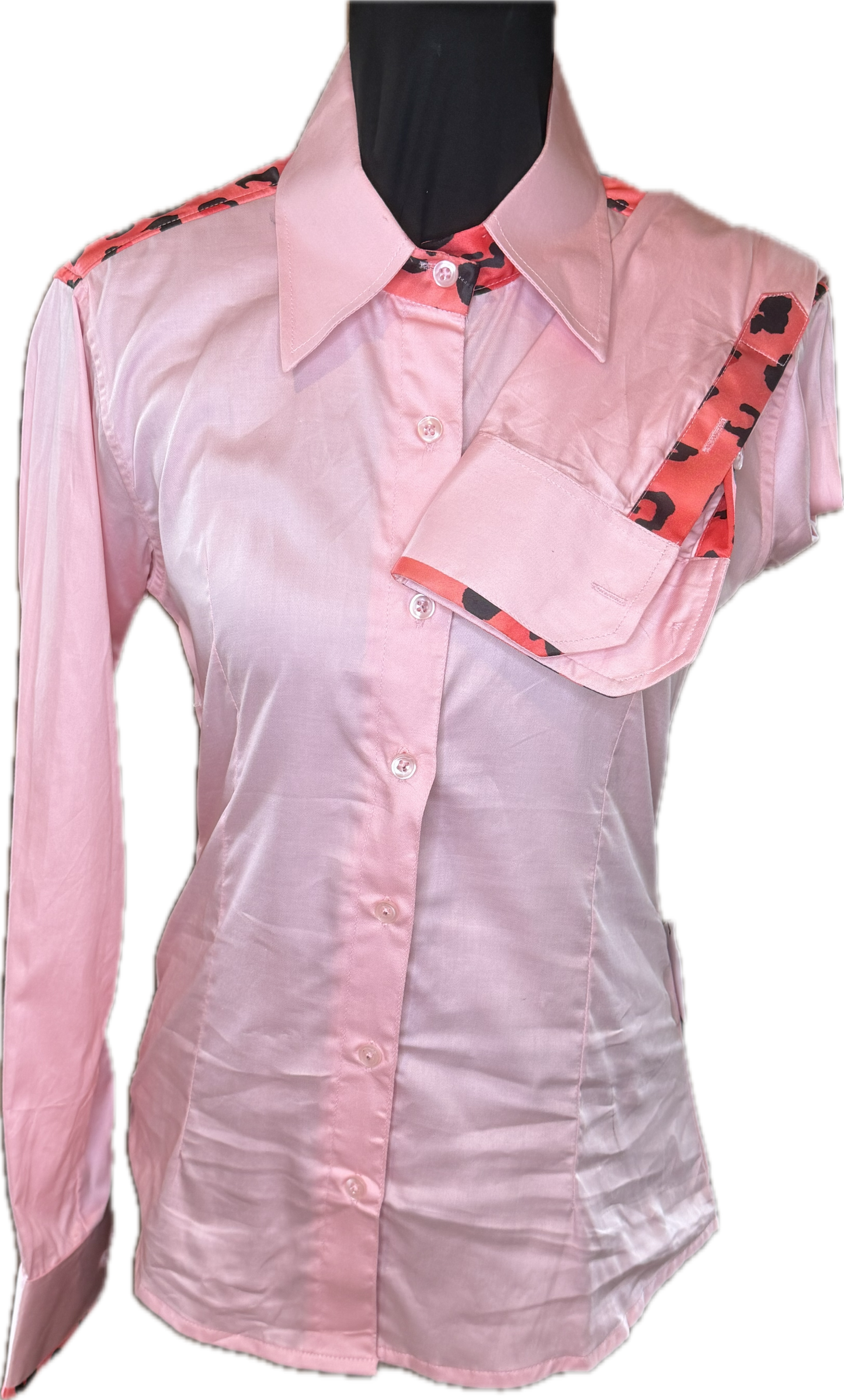 Cheetah Western Ladies Shirt Pink