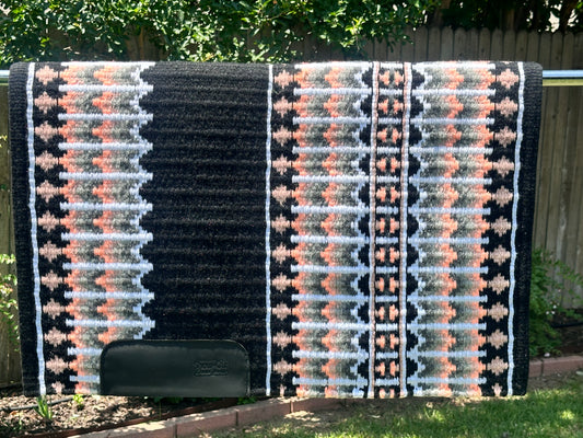 B199 Oversized Saddle Blanket black, white, ash, charcoal, peach ice