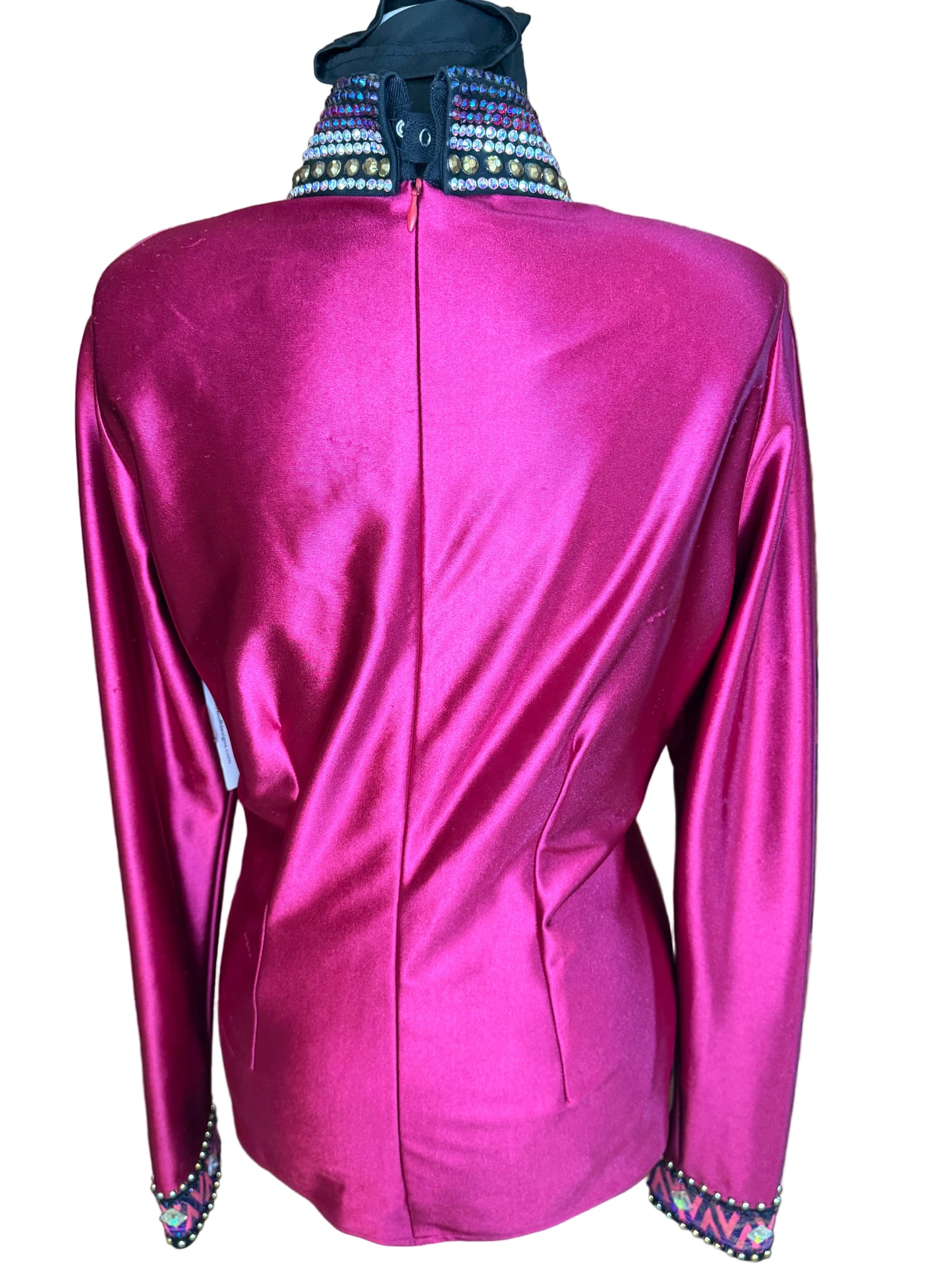 Size Medium Lycra Day Shirt. Back Zip Cranberry Red   **FINAL SALE**
