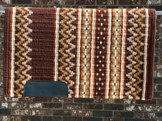 B504 Oversized Saddle Blanket Chocolate Brown, Indian Tan, Sheep Skin, Rust, White