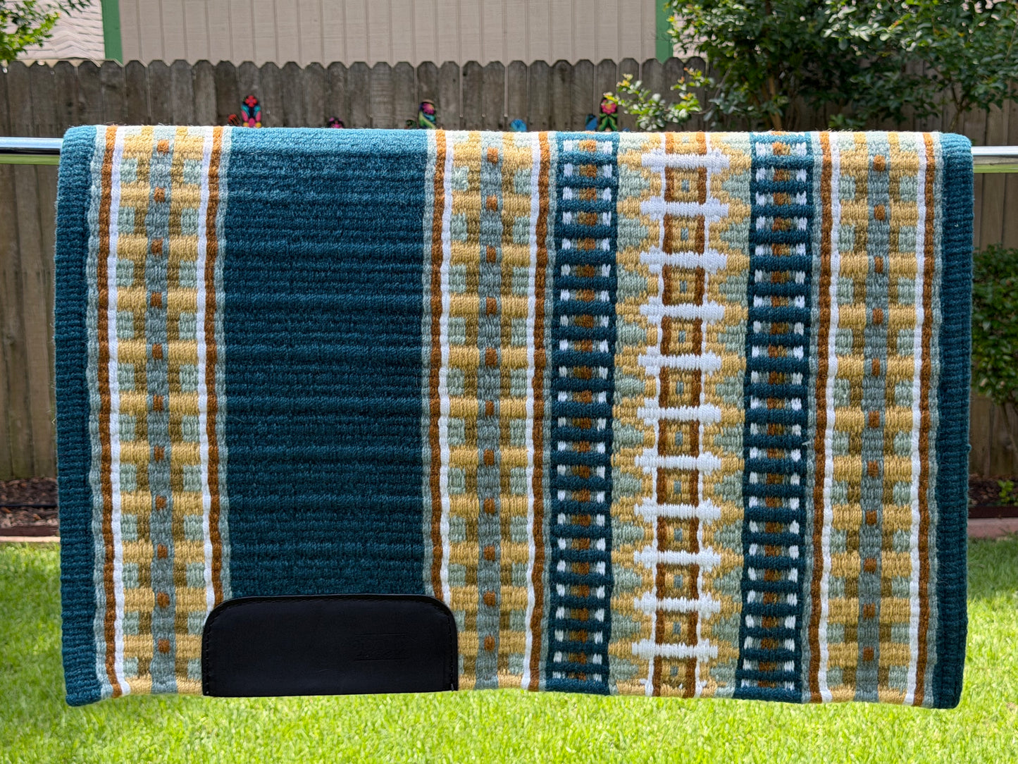 B571 Oversized Saddle Blanket Ocean Blue, Indian Tan, Sheep Skin, White, Light Mint, White