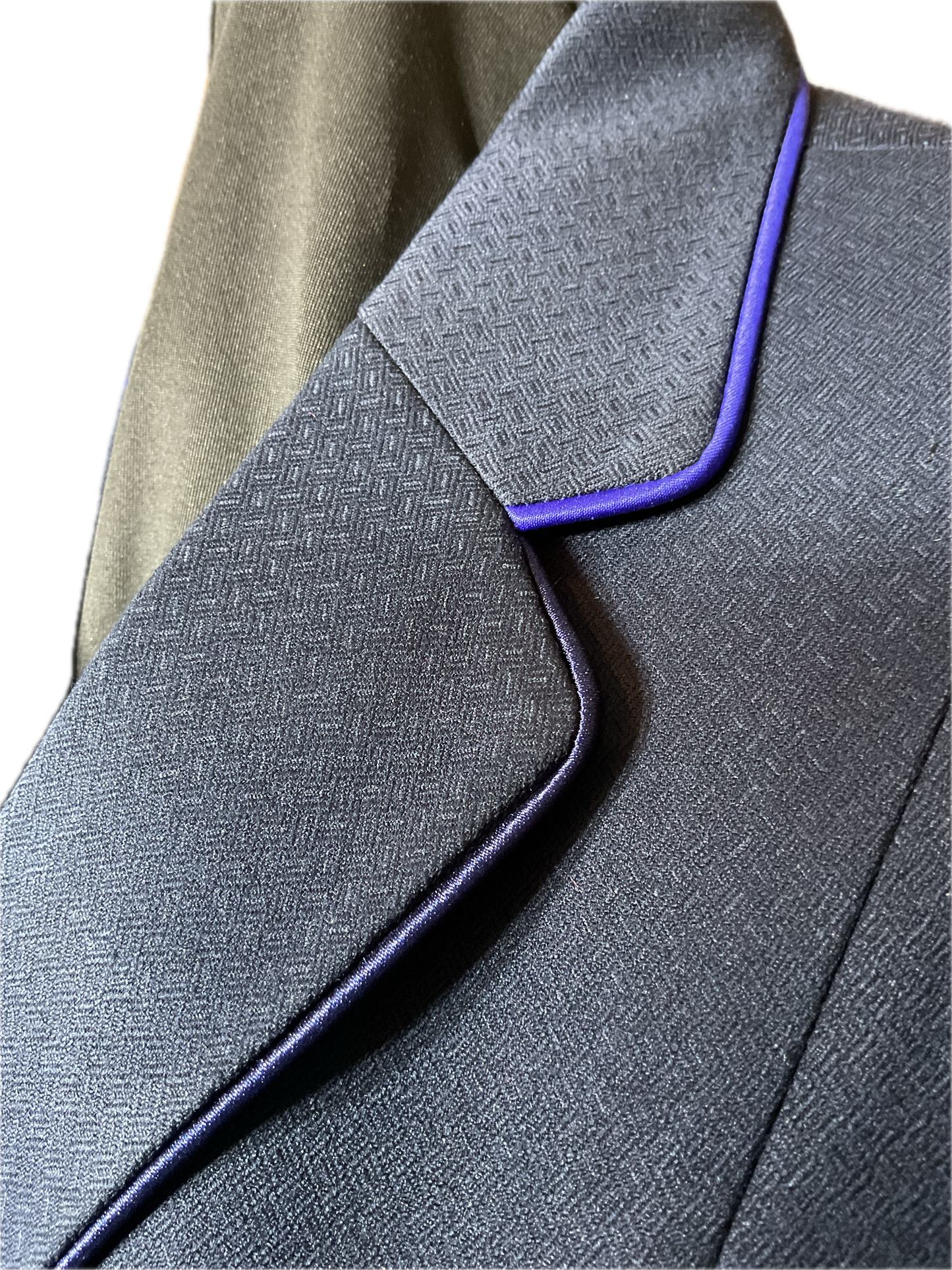 Navy Diamond Print with Dark Purple and Navy Piping