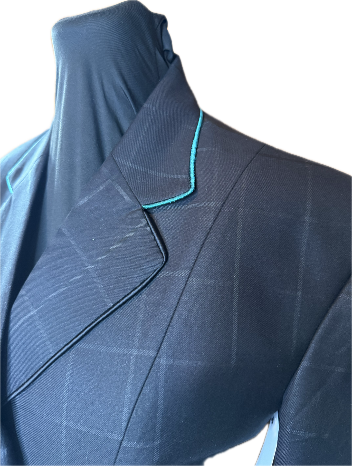 *40 Bust* Black Large Box with Teal Piping