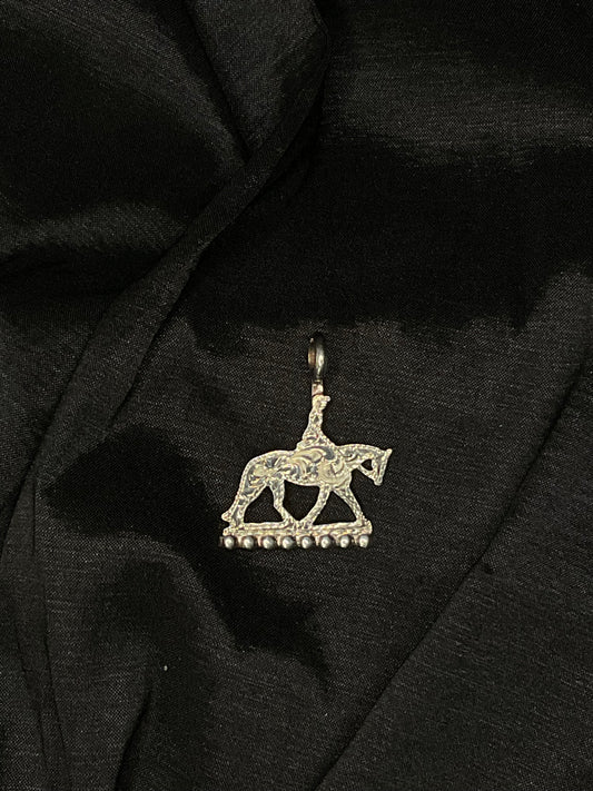 Silver By Wanda  #4 Small English horse and rider pendant