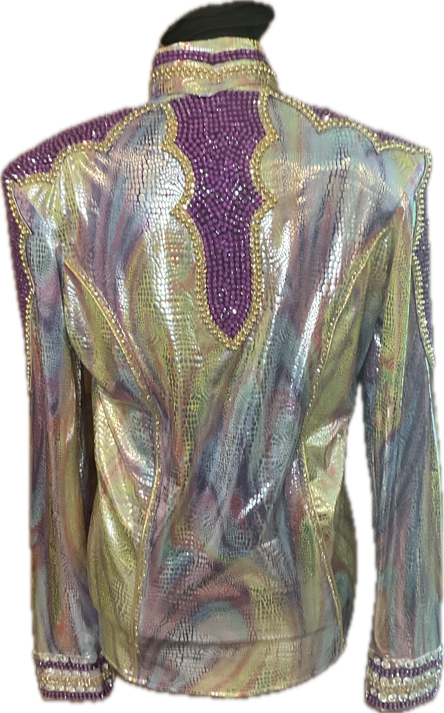 Size Large Multicolor Day Shirt with Purple and Gold Details