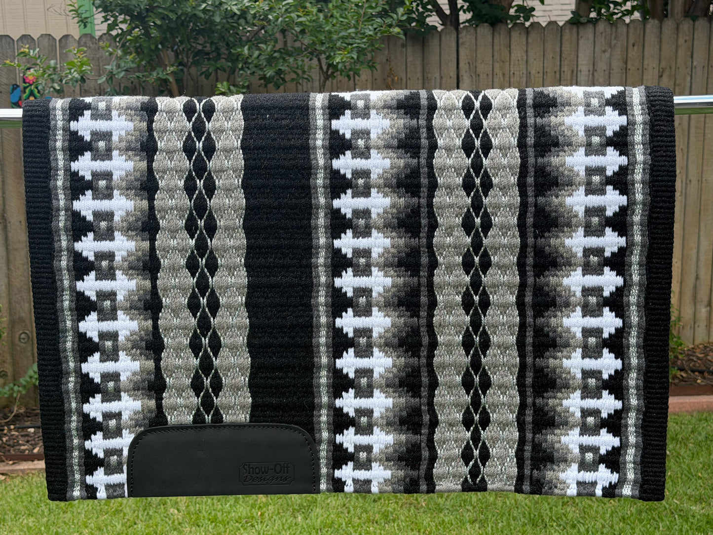 B559 Oversized Saddle Blanket Black, Charcoal, Ash, White, Matte Metallic Silver