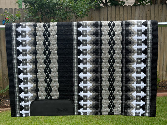 B559 Oversized Saddle Blanket Black, Charcoal, Ash, White, Matte Metallic Silver