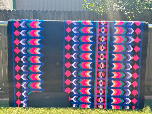 B433 Oversized Saddle Blanket Black, Bright Royal Blue, Hot Pink, White, Lavender, Bright Teal, Neon Pink, Orange