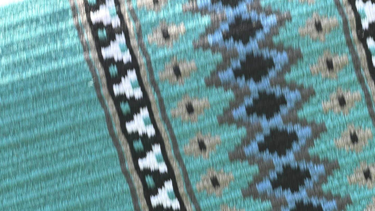 B562 Oversized Saddle Blanket Show Turquoise, White, Black, Charcoal, Ash, Periwinkle